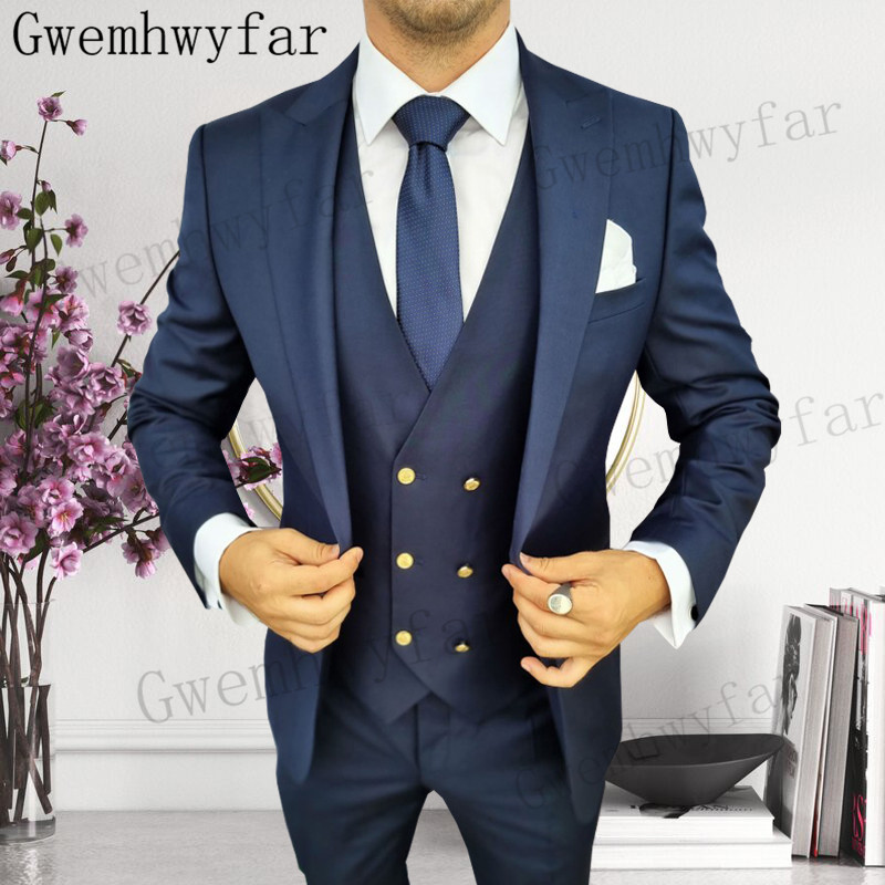 Men Formal Wear Pants - Gwenhwyfar smoking pana młodego z klapami