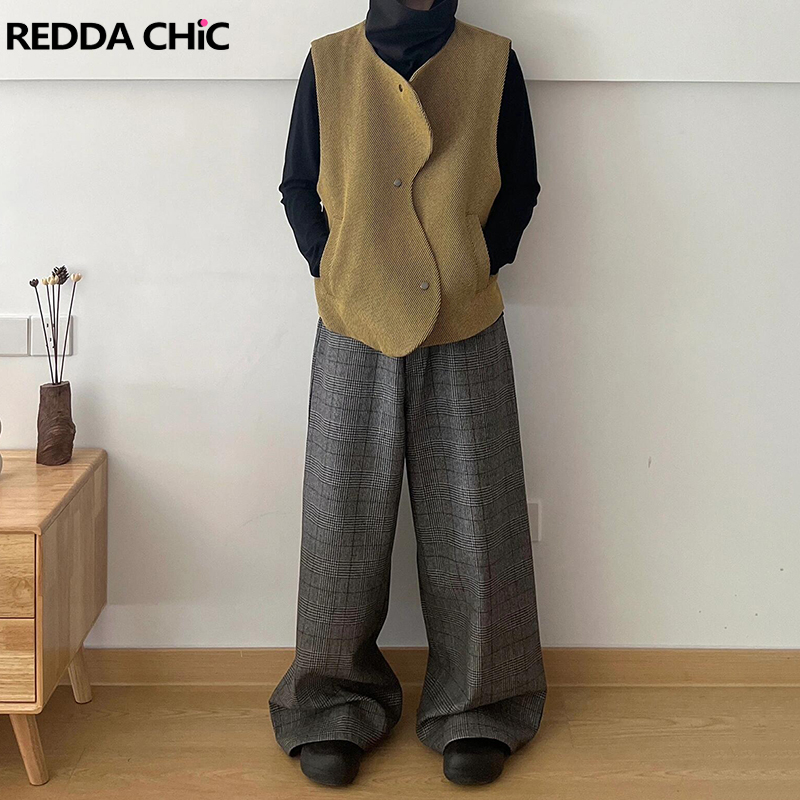 Dress Pant Flat Front - REDDACHiC Men Flat Front Tartan Suit
