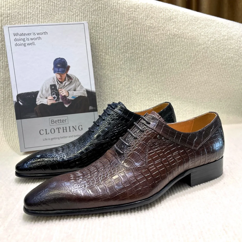 Men Formal Wear Wedding - Włoskie luksusowe męskie buty Oxford ze