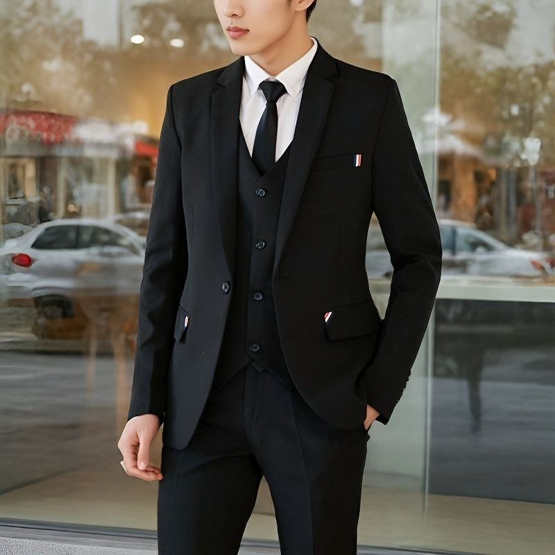 Men Formal Wear Pants - Męski dwuczęściowy garnitur slim fit w