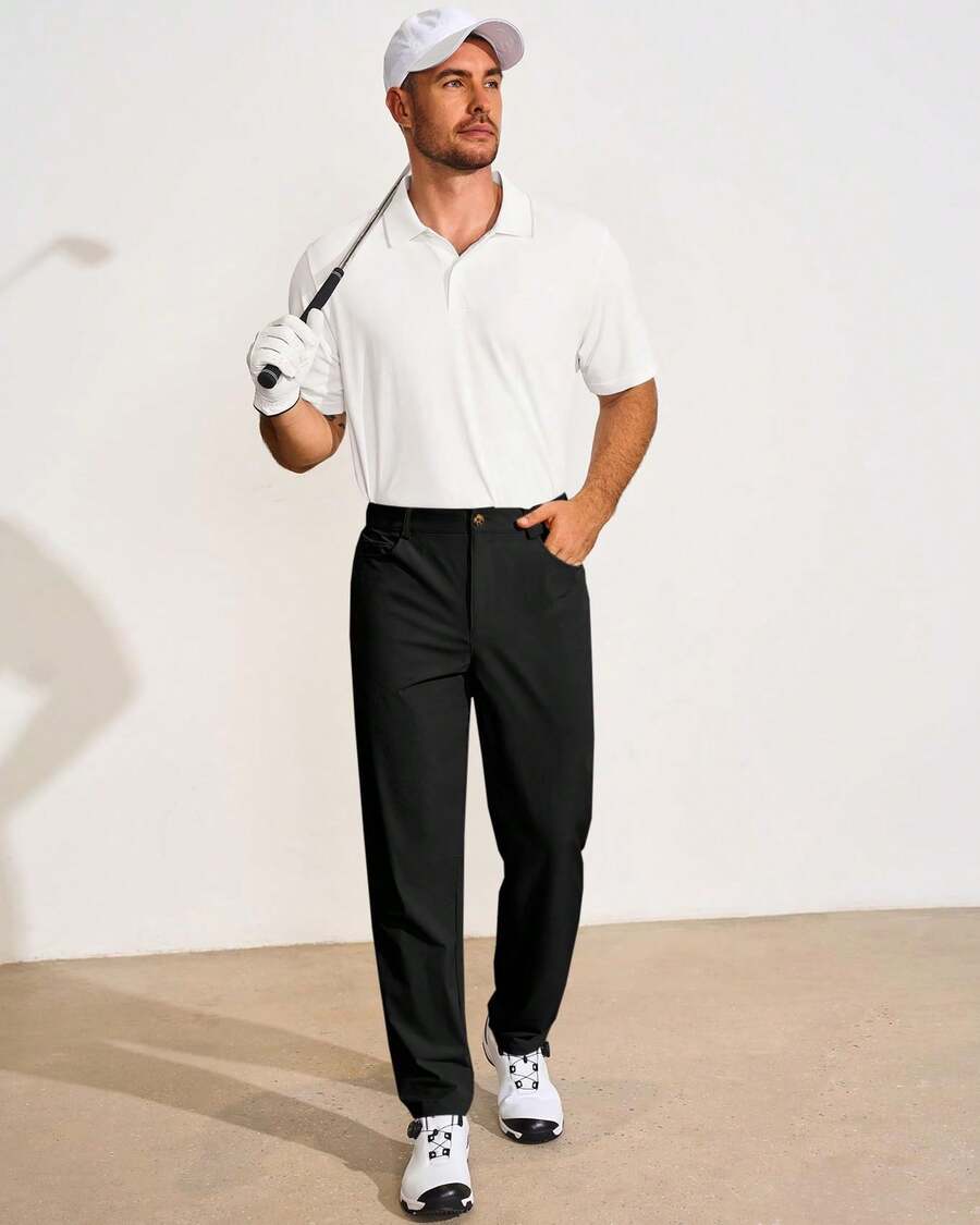 Dress Pant Flat Front - Spodnie golfowe męskie Runcati, codzienne spodnie
