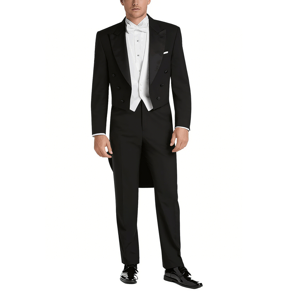 Elegant Formal Men'S Wear - Męski garnitur satynowy z klapami szpiczastymi,