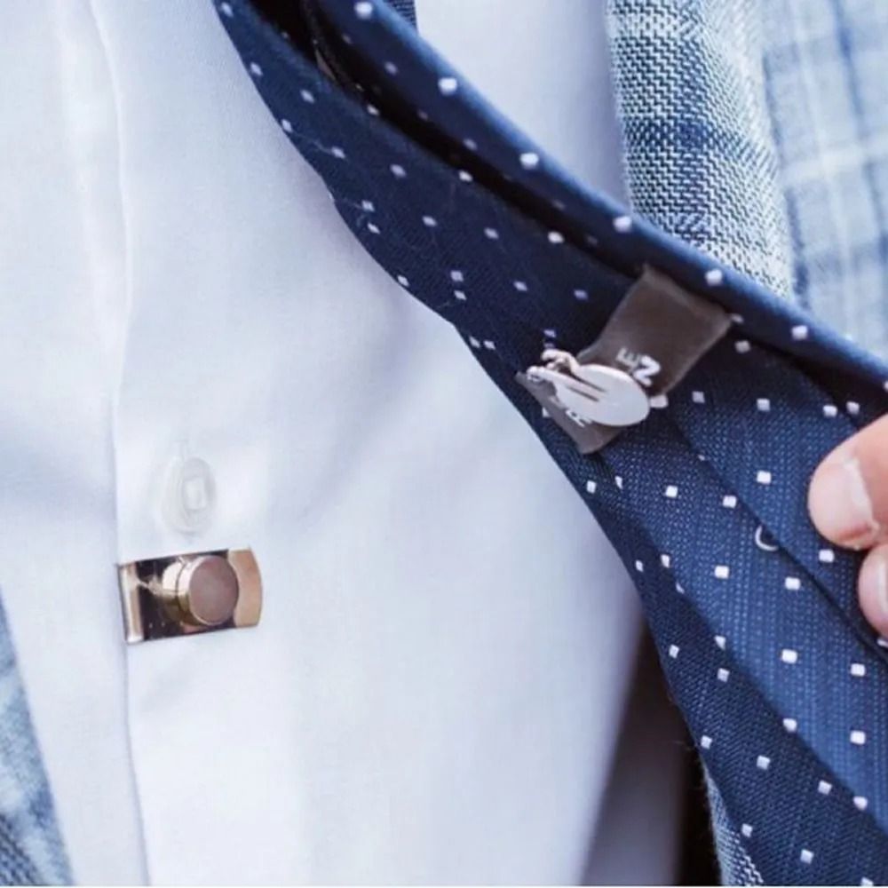 Collar Stay Metal - Nowe Niewidoczne Klipsy do Krawata Zapobiegające