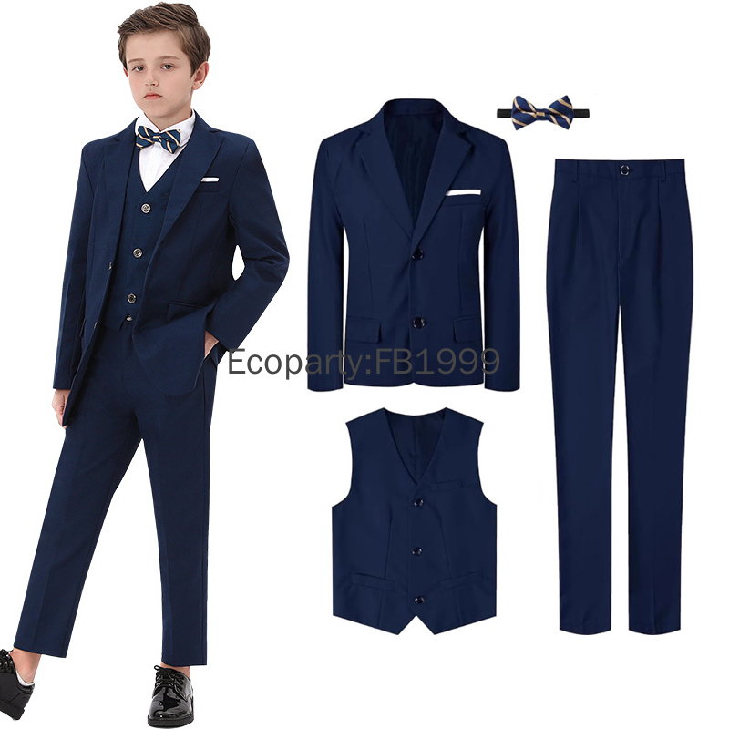 Formal Wear For Men Kids - 4-częściowy garnitur dla dzieci Chłopcy Ślubny
