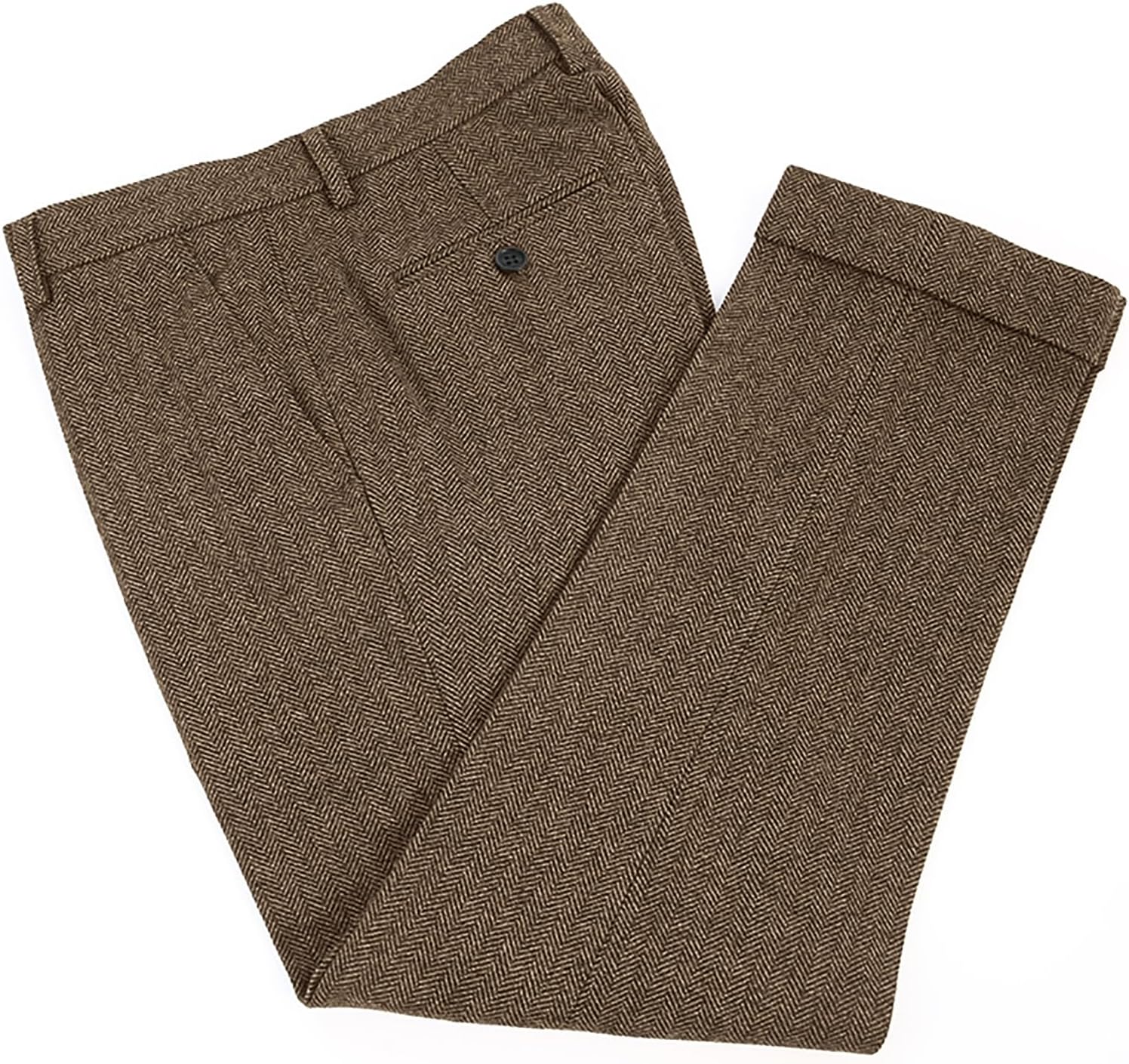 Dress Pant Flat Front - Spodnie garniturowe z tweedu w jodełkę,