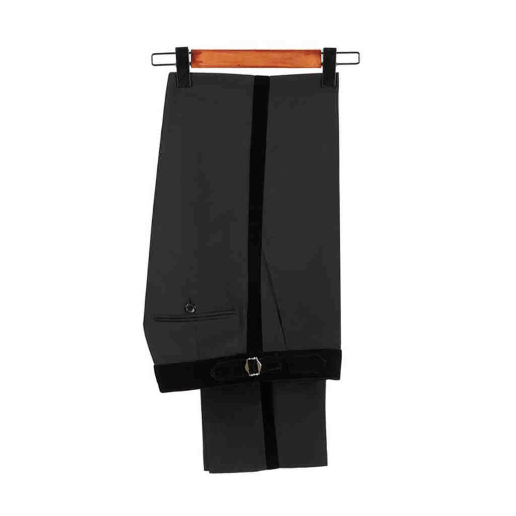 Dress Pant Flat Front - Męskie czarne klasyczne spodnie wizytowe z