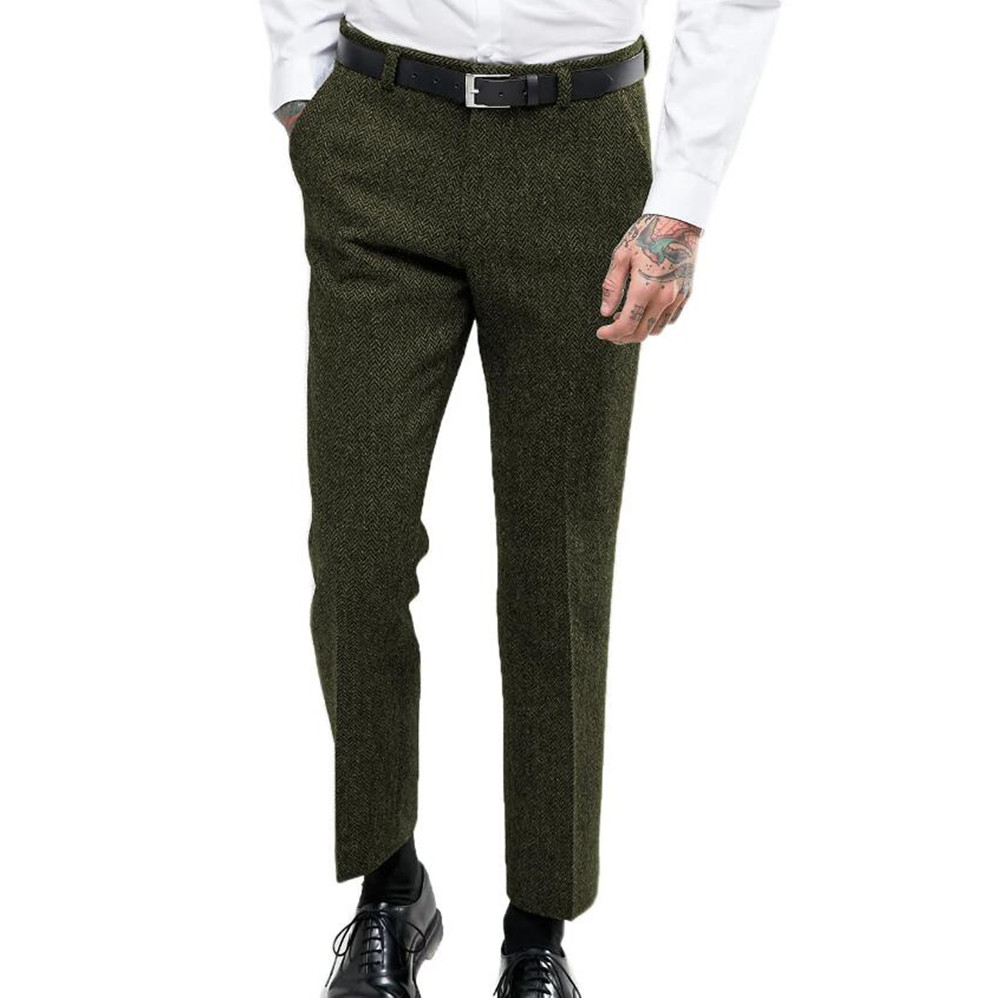 Dress Pant Flat Front - Męski garnitur formalny biznesowy spodnie wąskie