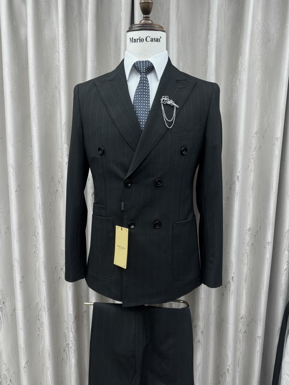 Nowy garnitur w paski 2-części – Elegant Formal Men'S Wear recenzja i cena