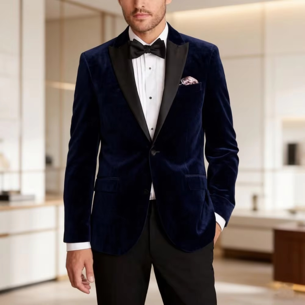 Aksamitny garnitur męski slim  – Elegant Formal Men'S Wear recenzja i cena
