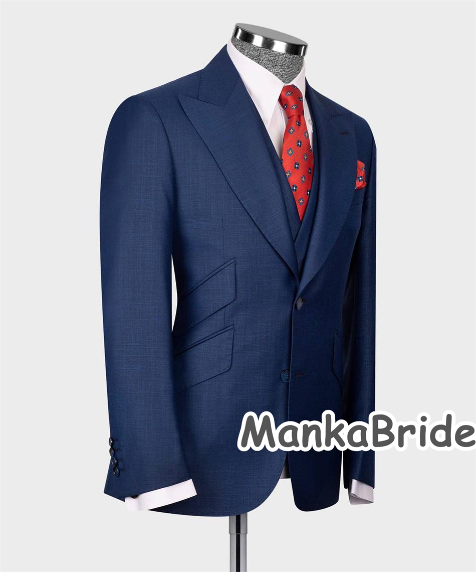 Elegancki granatowy klasyczny  – Elegant Formal Men'S Wear recenzja i cena