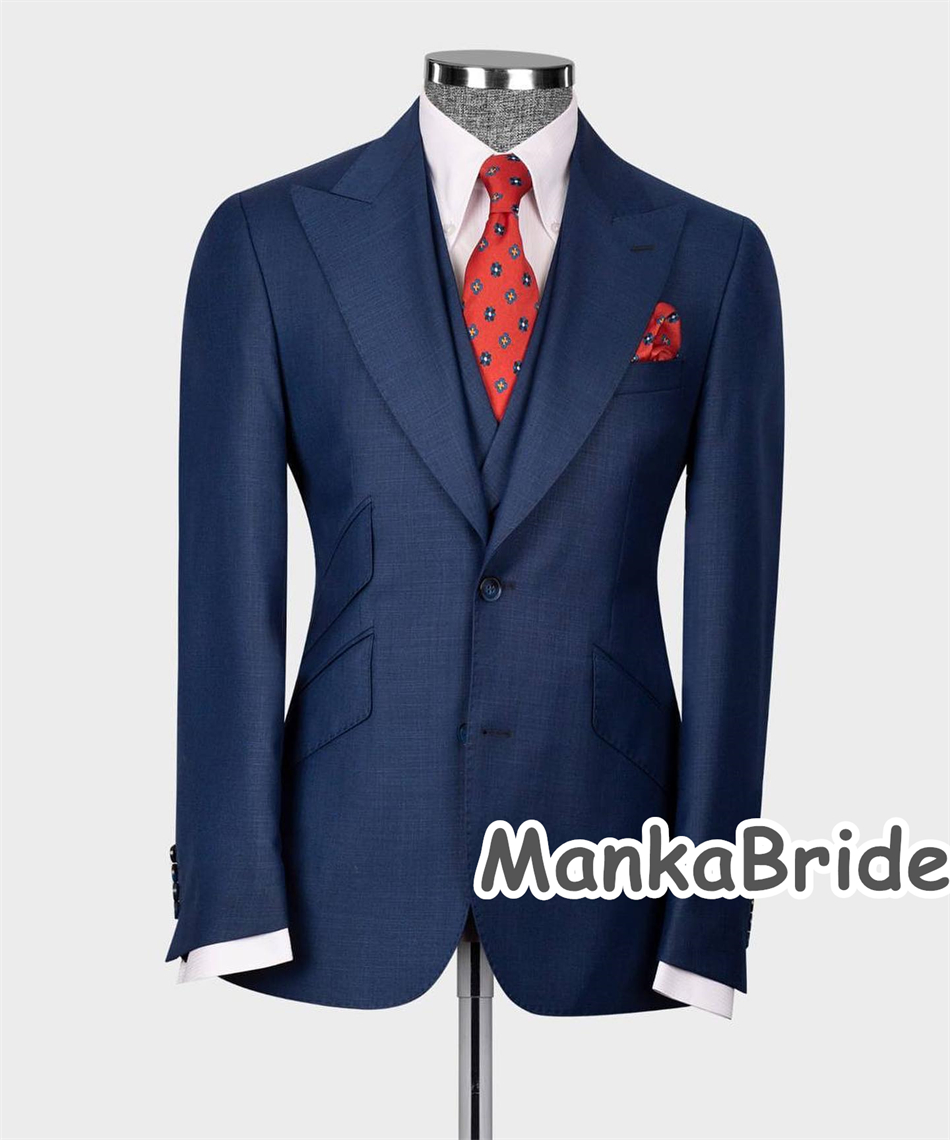 Elegancki granatowy klasyczny  – Elegant Formal Men'S Wear recenzja i cena
