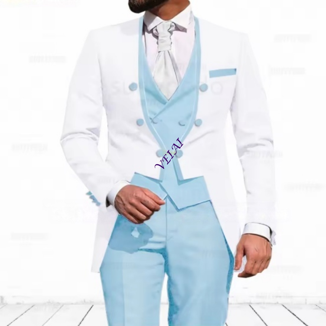 Szyty na miarę, błękitny 3-czę – Elegant Formal Men'S Wear recenzja i cena