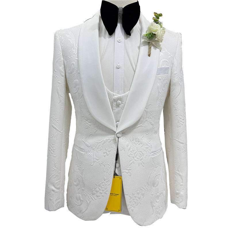 Męski garnitur ślubny biały 3- – Men Formal Wear Pants recenzja i cena