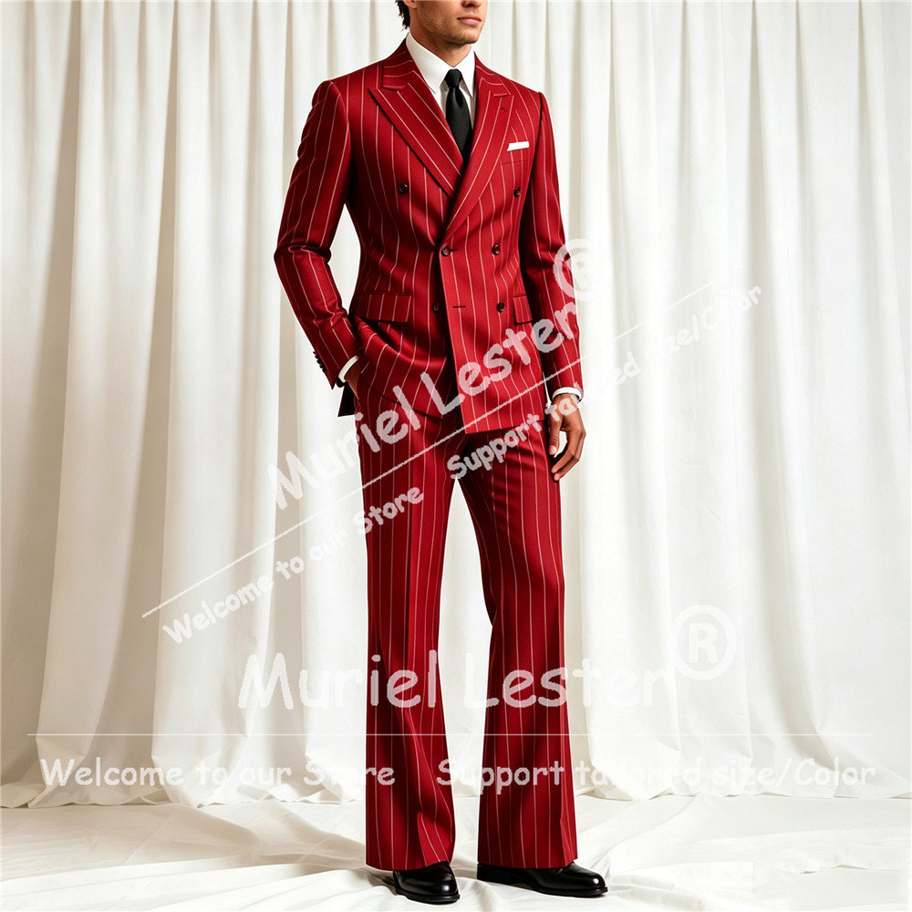Elegancki garnitur w paski męs – Men Formal Wear Pants recenzja i cena