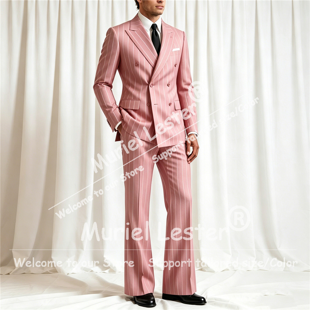 Elegancki garnitur w paski męs – Men Formal Wear Pants recenzja i cena