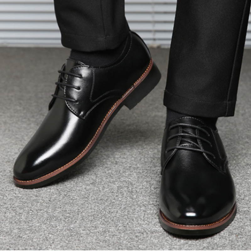 Męskie skórzane buty wizytowe, – Men Formal Wear Wedding recenzja i cena