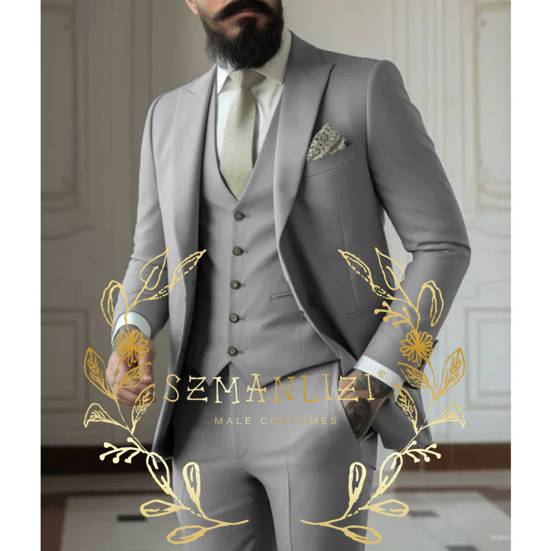 Jasnozielony Garnitury Męskie  – Men Formal Wear With Blazer recenzja i cena