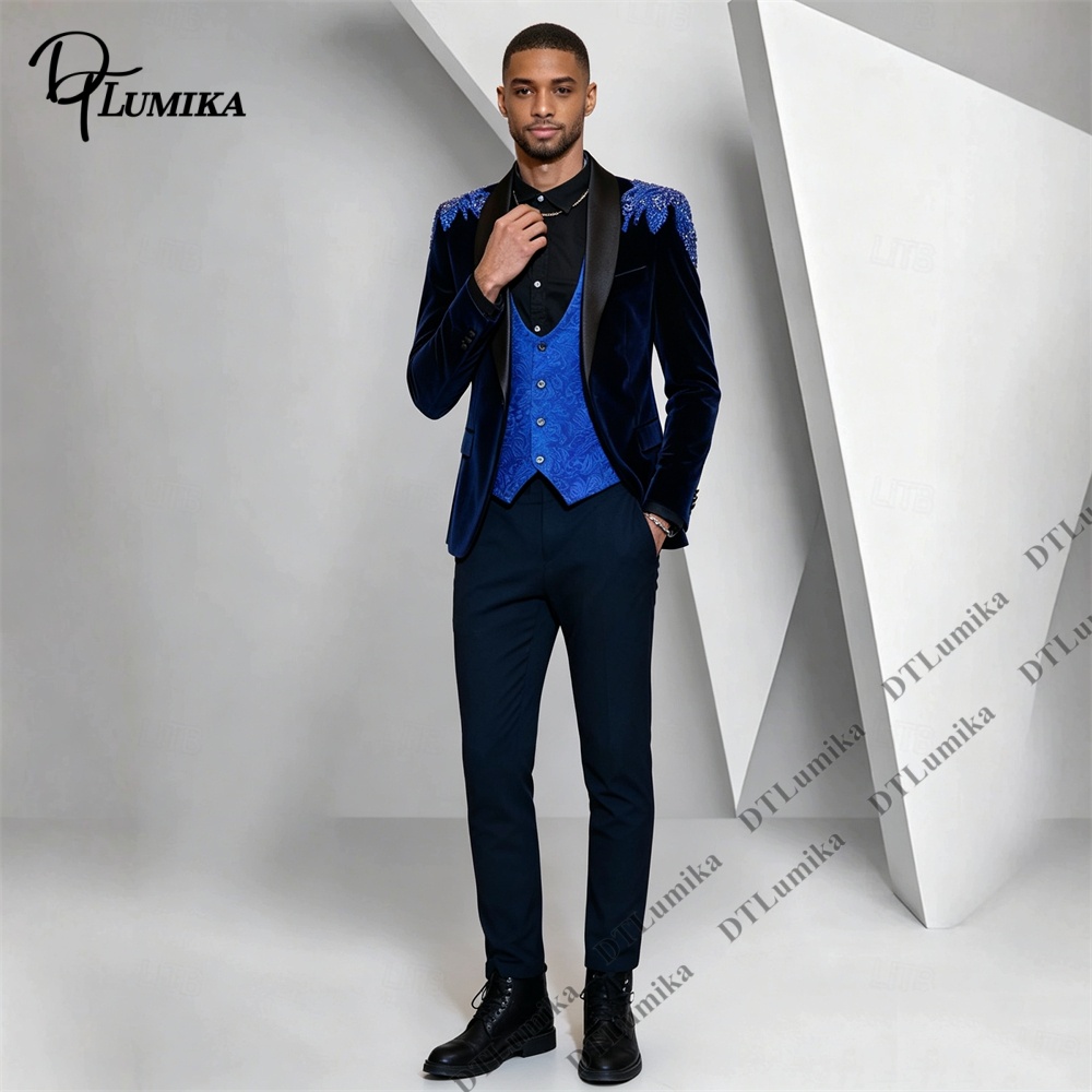 Męski garnitur welurowy 3-częś – Men Formal Wear Pants recenzja i cena