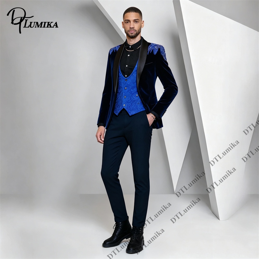 Męski garnitur welurowy 3-częś – Men Formal Wear Pants recenzja i cena